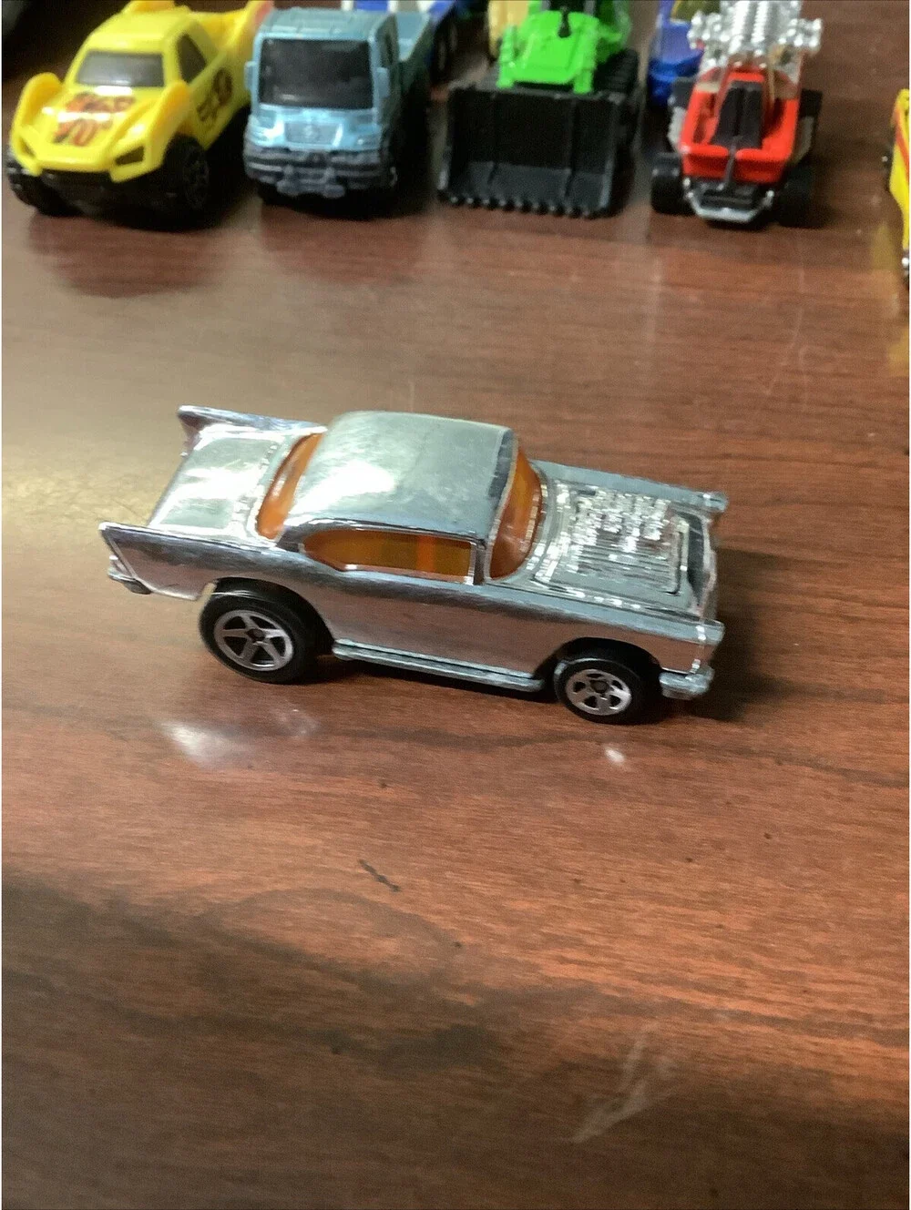 Vintage Hot Wheels 1976 Chrome ‘57 Chevy Rare Original Old Car Red Int.